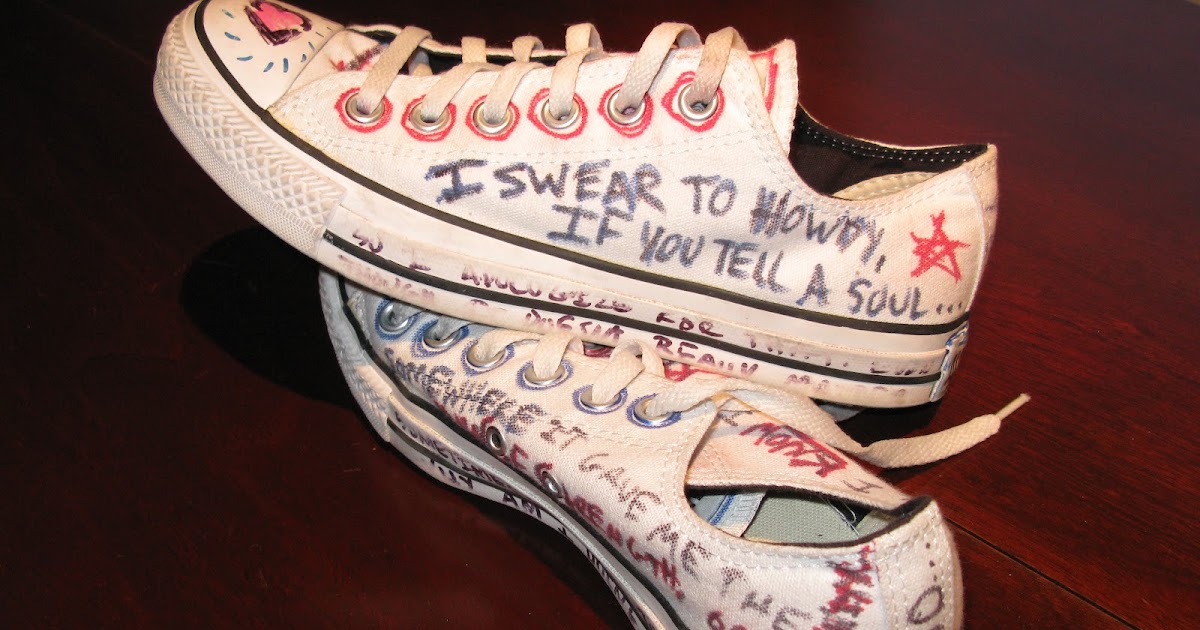Shoes with writing on them clearance